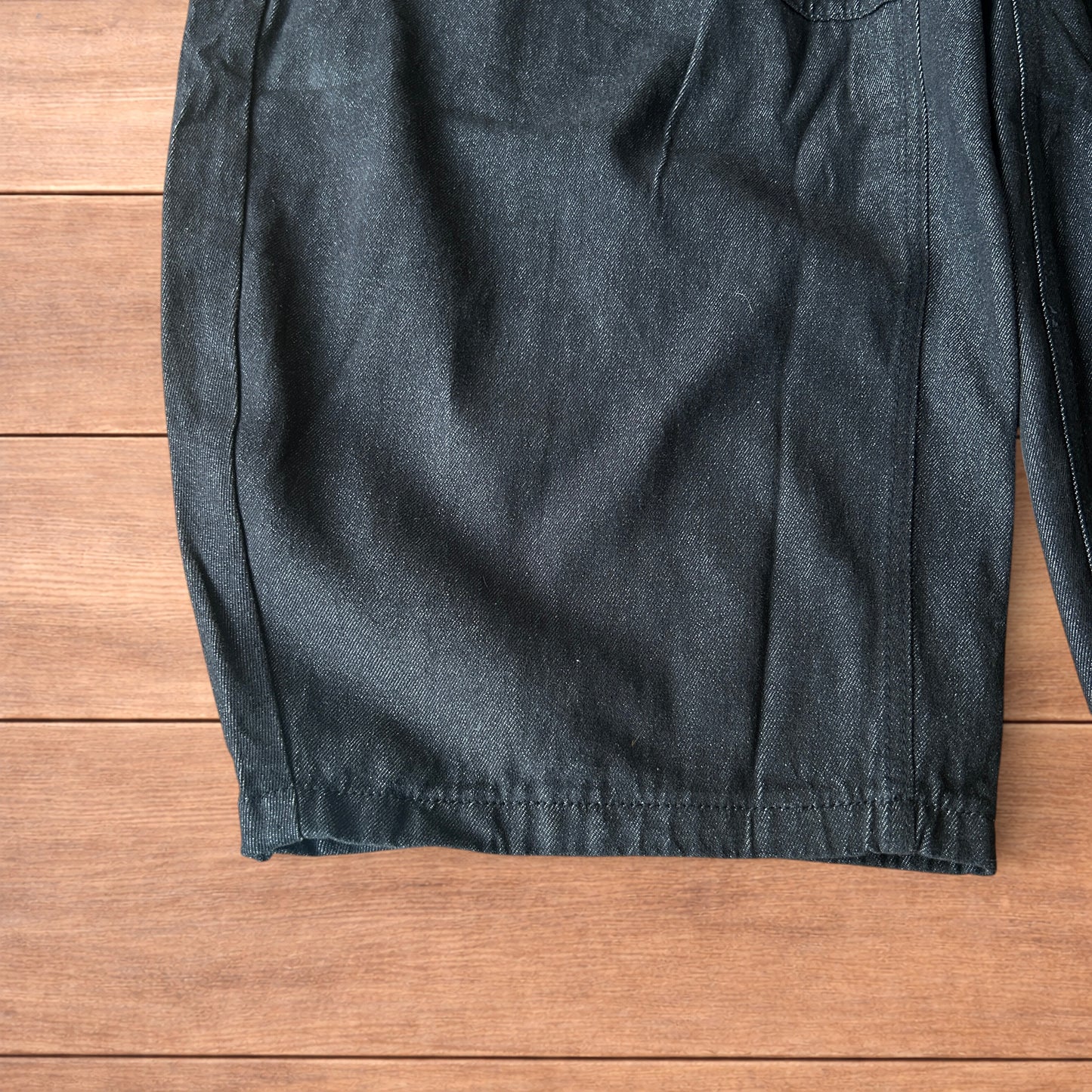 Super baggy raw denim style skater fit jeans in washed black.