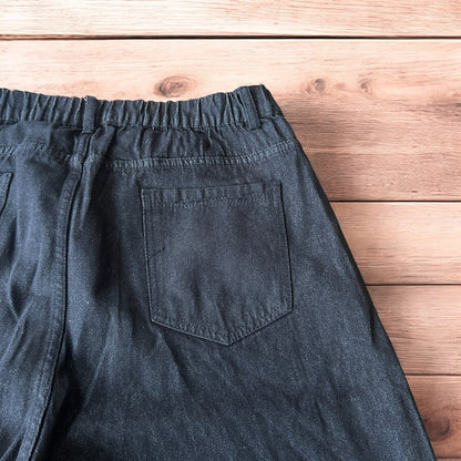 Super baggy raw denim style skater fit jeans in washed black.