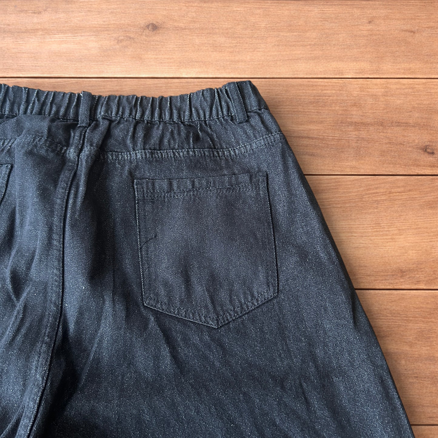 Super baggy raw denim style skater fit jeans in washed black.