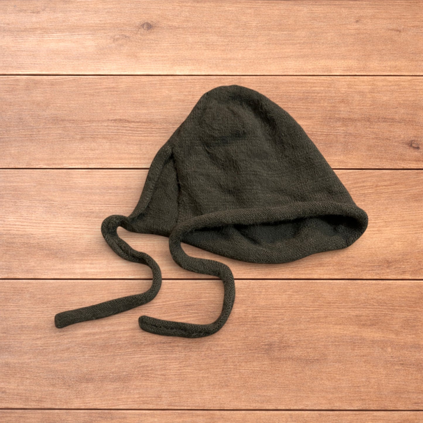 Lovely Y2k Japanese knitted beanie bonnet ear flap hat in mid grey.