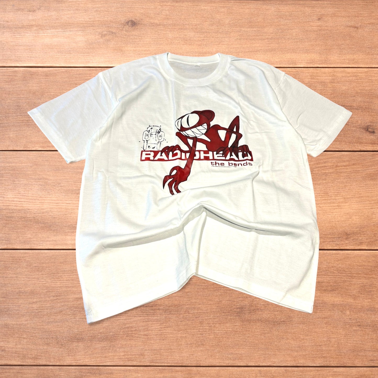 Radiohead the bends T-shirt with front graphic in white.