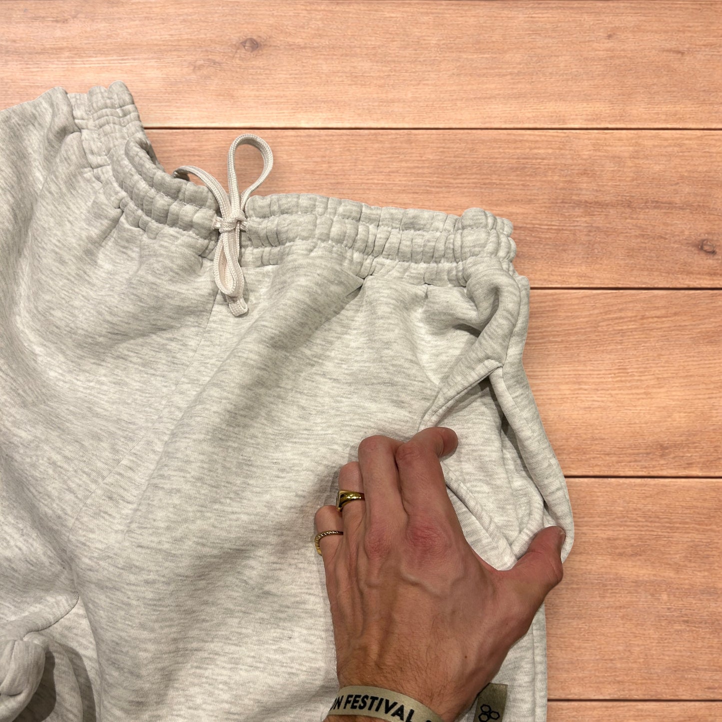 Incredible super baggy wide leg Korean joggers in marl grey.
