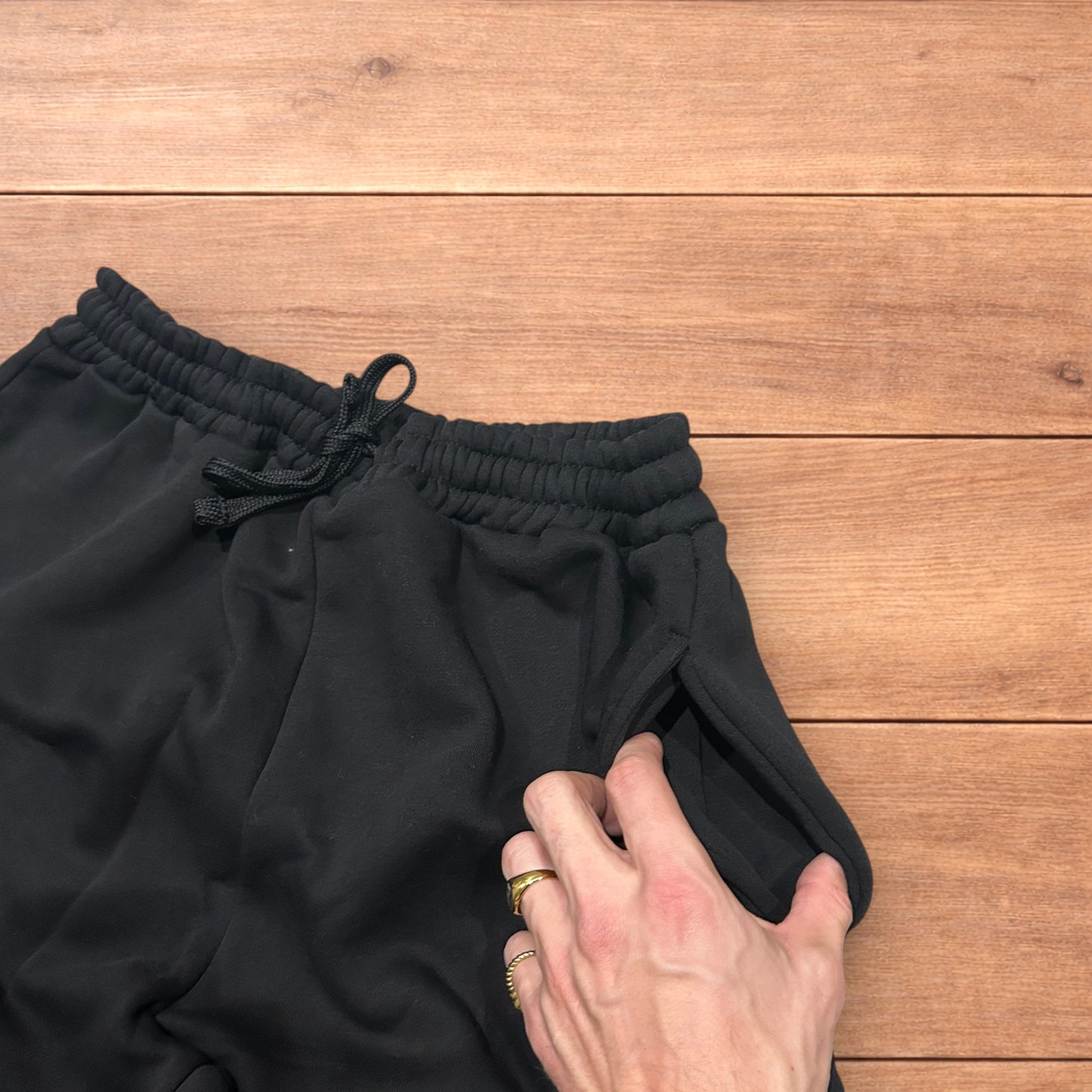 Incredible super baggy wide leg Korean joggers in black