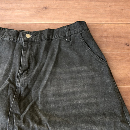 Incredible super baggy wide leg balloon fit jeans in washed black.