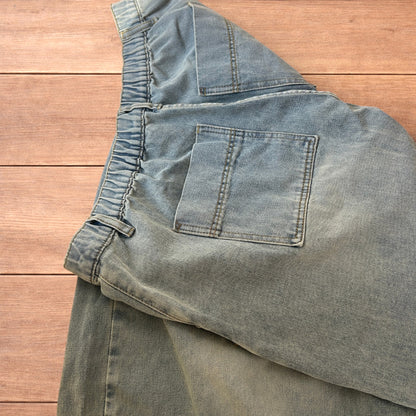 Incredible super baggy wide leg balloon fit jeans in light blue wash.