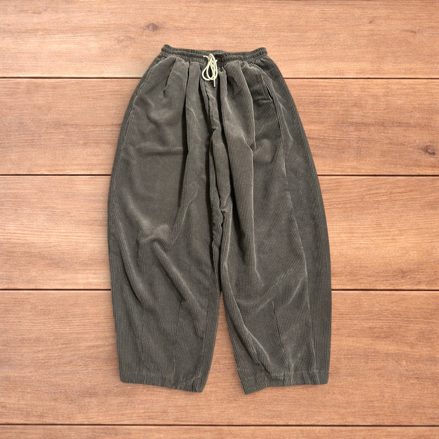 Super baggy wide leg skater corduroy trousers in grey.