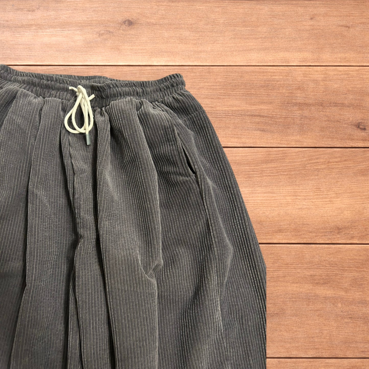 Super baggy wide leg skater corduroy trousers in grey.