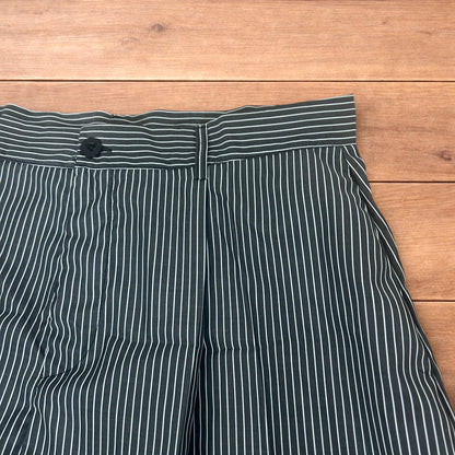 Vintage style baggy wide leg striped lightweight trousers in black/white.