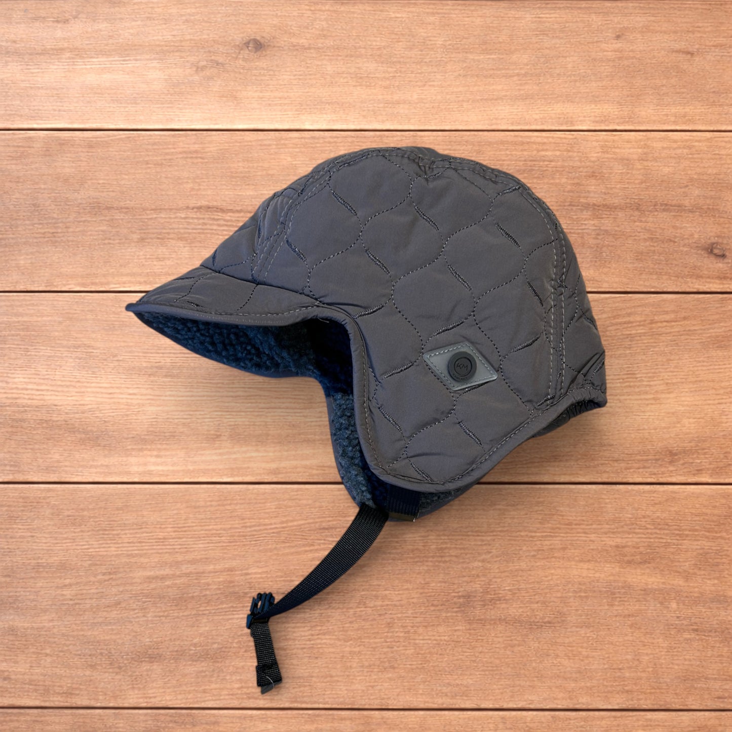 Insane Russian Trapper Korean padded fluffy hat cap in grey/blue.
