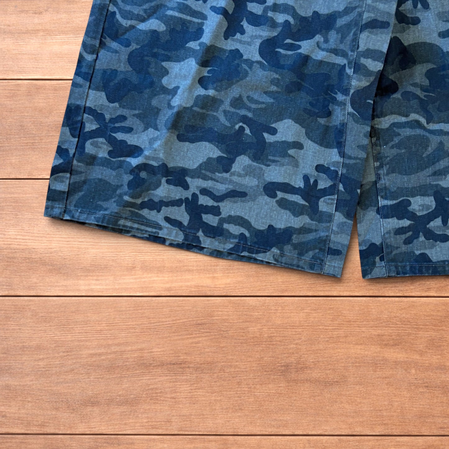 Super baggy wide leg cargo shorts jorts in army camo.