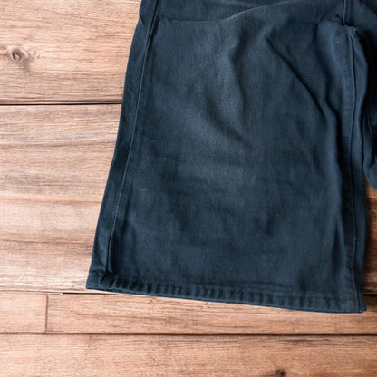 Incredible super baggy wide leg denim shorts jorts in black.