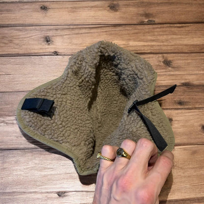 Insane Russian Trapper Korean padded fluffy hat cap in khaki green. One size.