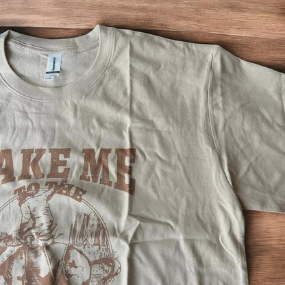 Lovely vintage style cowboy western 'Take Me To The Rodeo' tshirt in brown.