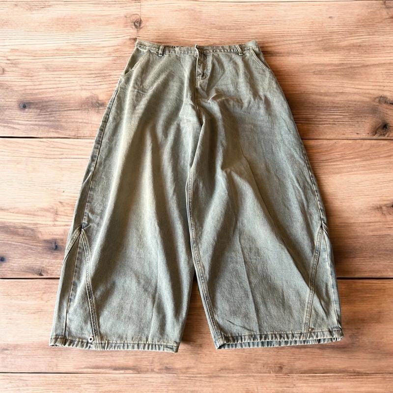 Incredible super baggy wide leg balloon fit jeans in light blue wash.