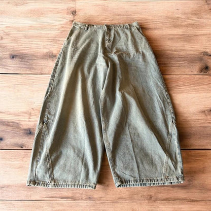 Incredible super baggy wide leg balloon fit jeans in light blue wash.