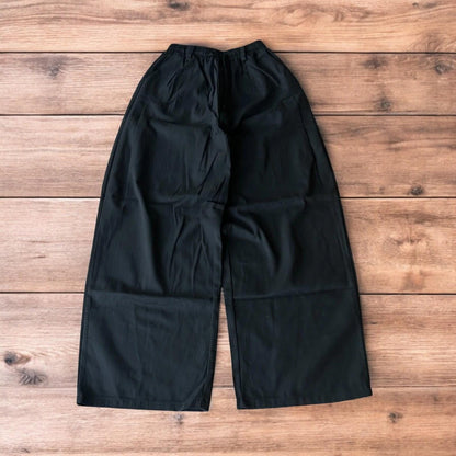 Incredible super baggy wide leg workwear trousers in black.