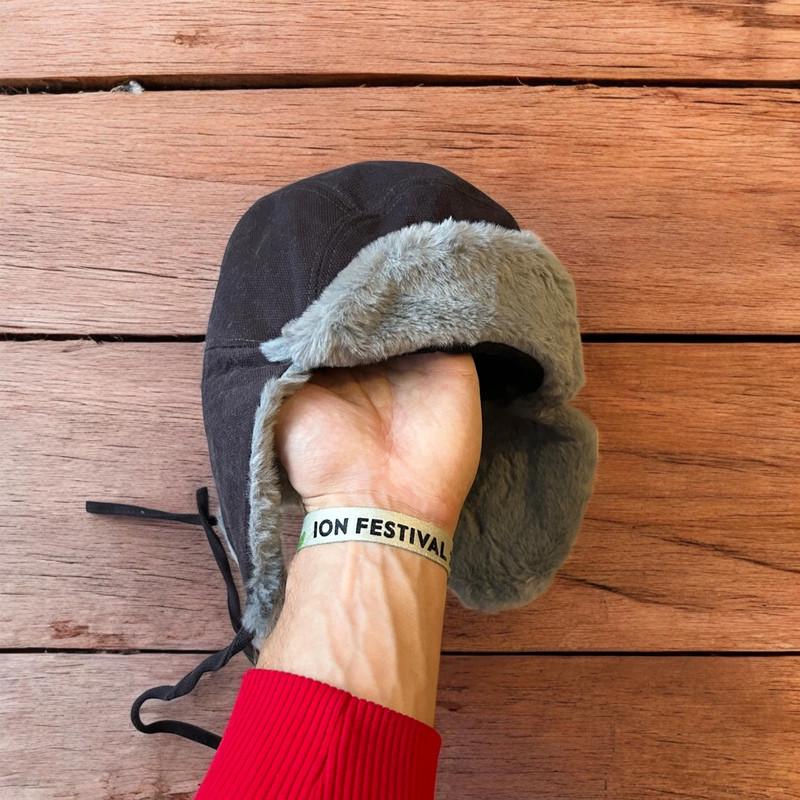 Russian ushanka trapper ear flap winter hat in grey colour way. 55-59cm