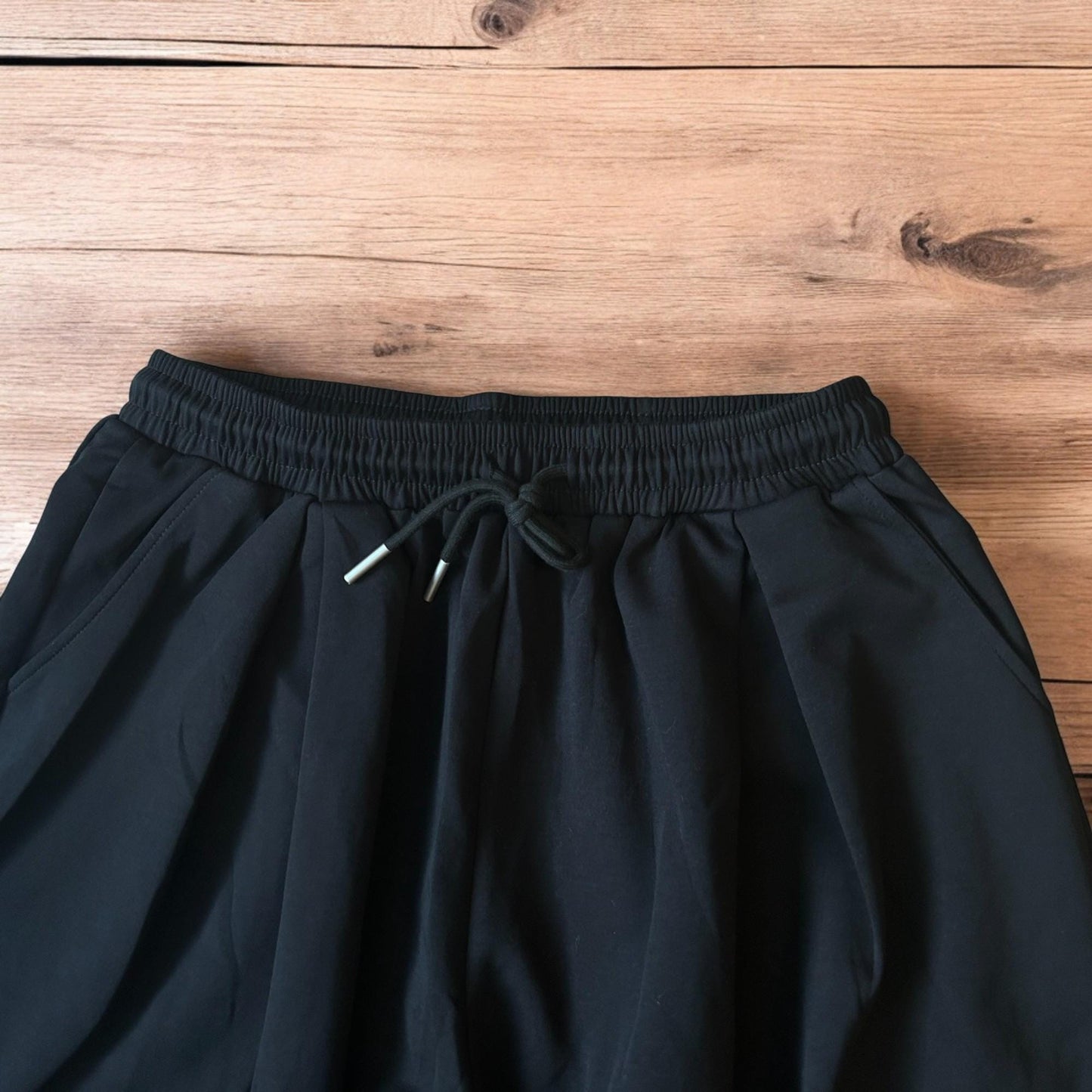 Insane Korean super baggy wide leg joggers in black.