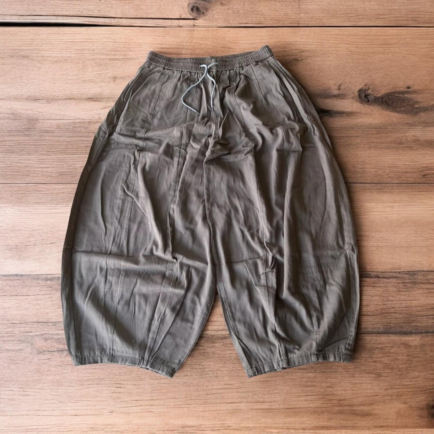 Incredible super baggy wide leg parachute trousers in grey.