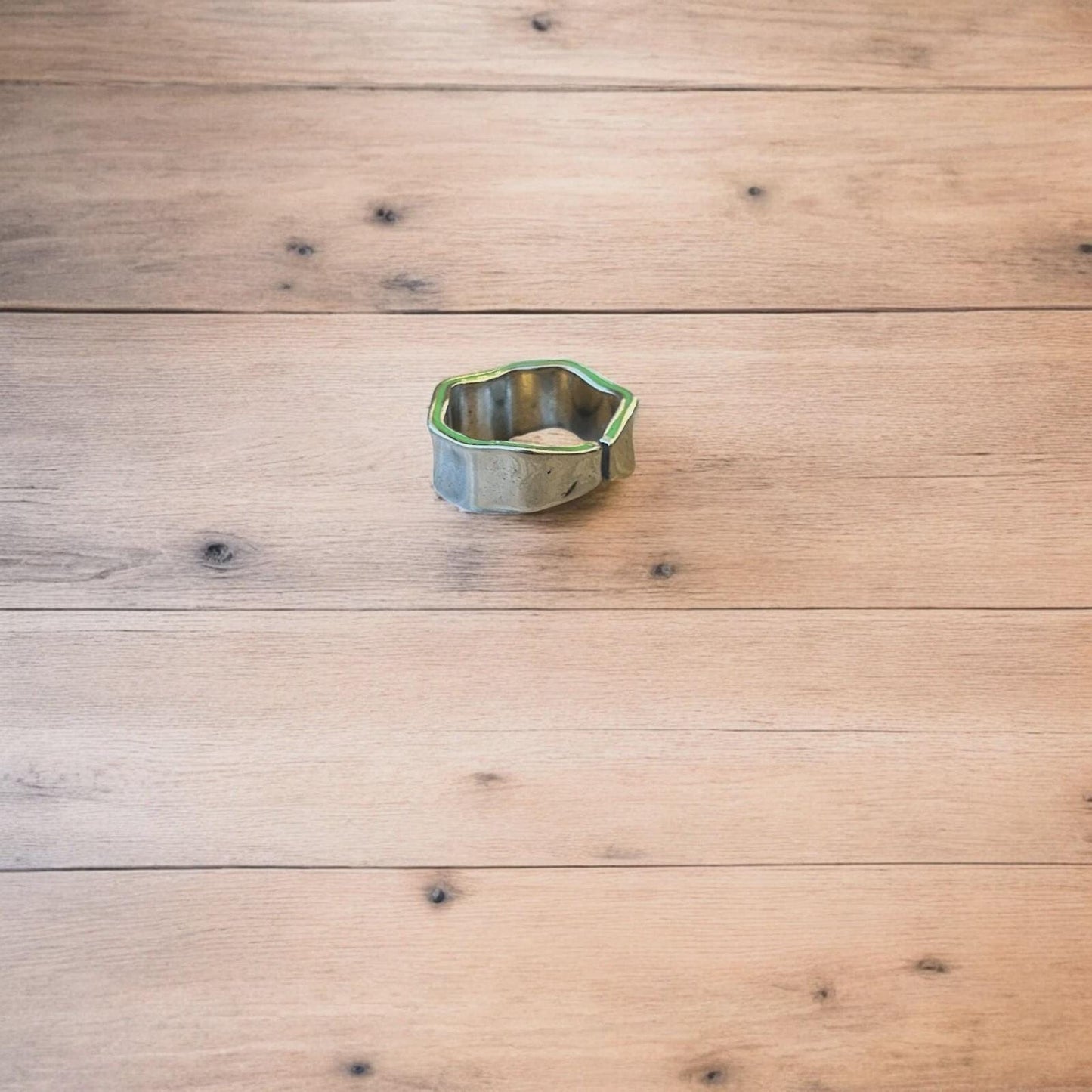 Vintage style stainless steel you are my everything love ring in silver/green. One size.