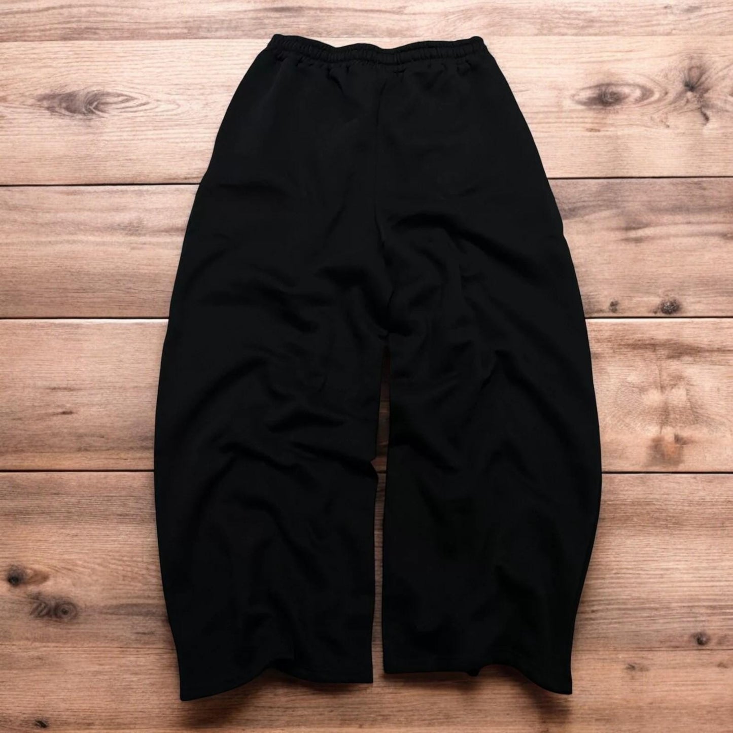 Incredible super baggy wide leg Korean joggers in black.