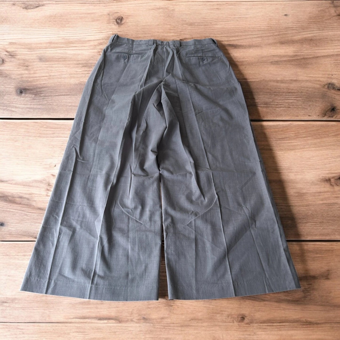 Incredible vintage style baggy wide leg tailored Herringbone trousers in grey.