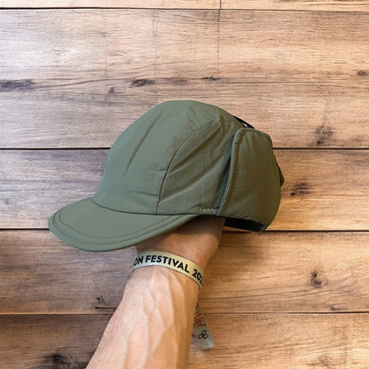 Insane Russian Trapper Korean padded hat cap in khaki green. One size.
