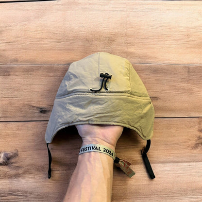 Insane Russian Trapper Korean padded hat cap in beige/cream. One size.