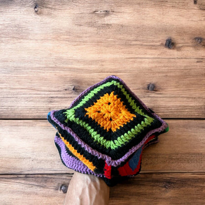 Lovely Korean handmade crochet knitted bucket hat in multicolour way. One size.