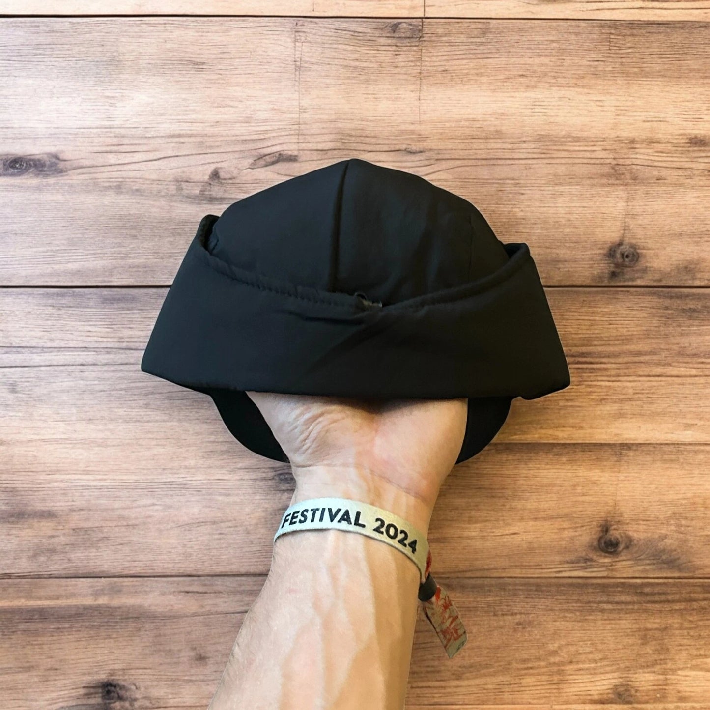 Insane Russian Trapper Korean padded hat cap in black. One size.
