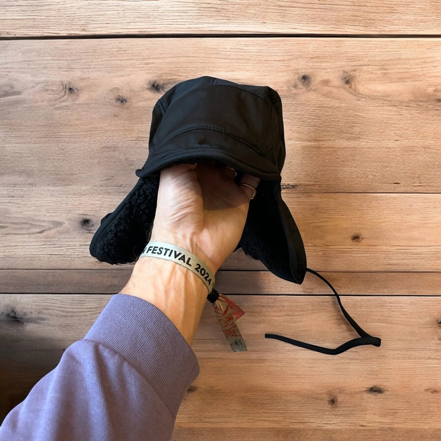 Insane Russian Trapper Korean padded fluffy hat cap in black. One size.
