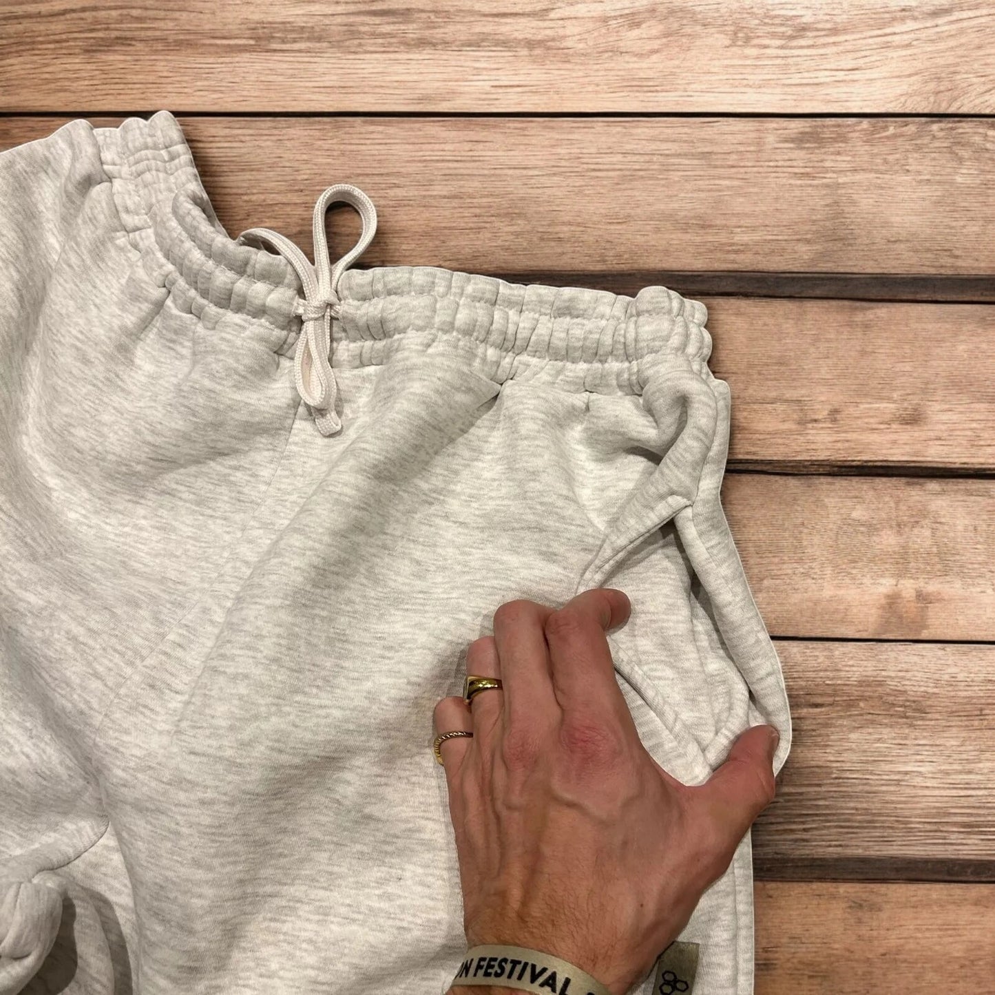 Incredible super baggy wide leg Korean joggers in marl grey.