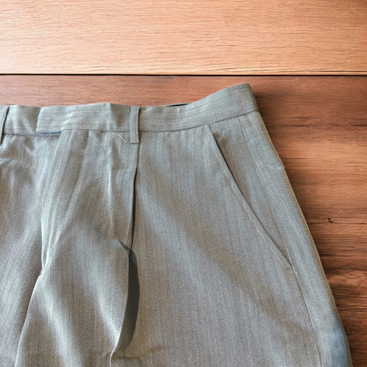 Incredible vintage style baggy wide leg tailored Herringbone trousers in grey.